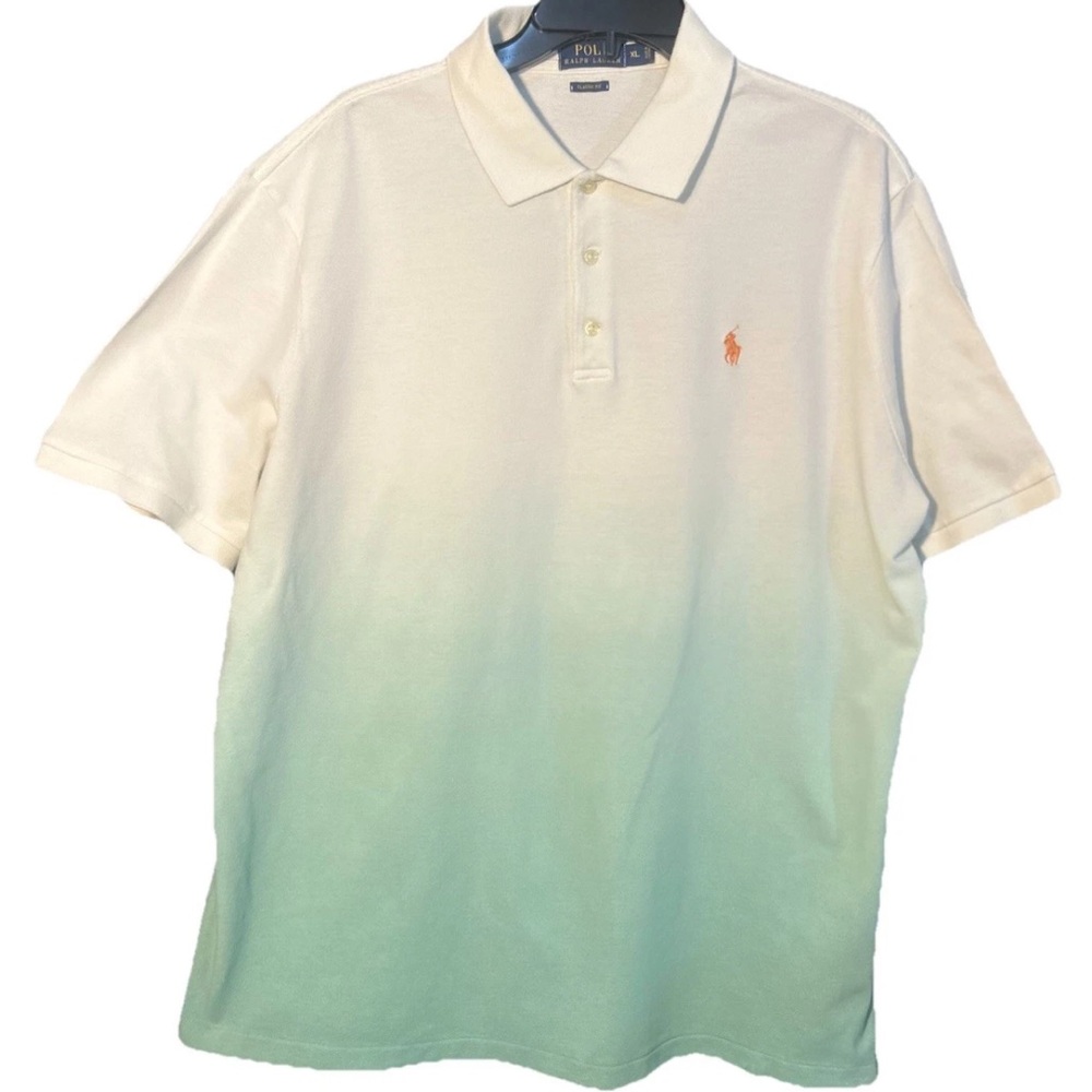 Ralph Lauren Men’s Polo Shirt XL Two Tone White & Green
